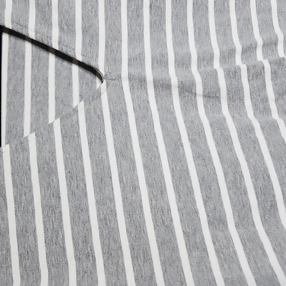 J CREW Gray and White Striped Flutter Sleeve Tee - Picture 2 of 4